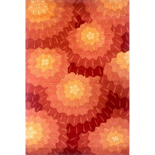New Wave Blossoms Hand-tufted Wool Rug (9'6 x 13'6)