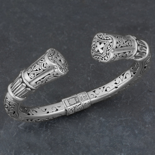 Sterling Silver 'Glorious Faith' Cawi Cuff Bracelet (Indonesia)