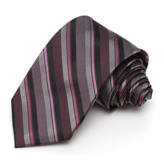 Alara Pink and Black Modern Width Silk Tie