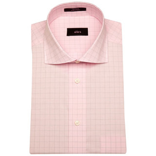 Alara Soft Pink Textured Fine Window Pane Men's Dress Shirt