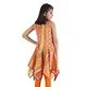 Handmade MB Girls Orange and Red Pleated Kurta Tunic (India) - Thumbnail 1