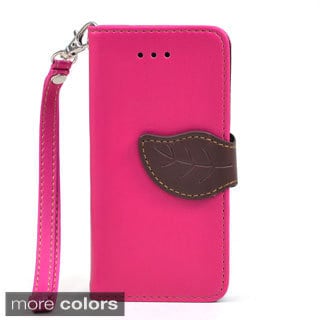 Dasein Faux Leather Leaf Wallet Phone Case for Apple iPhone 5