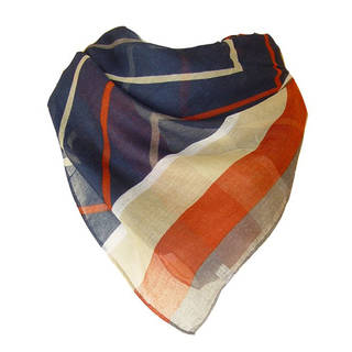 Rust and Beige Chevron Pattern Sheer Scarf