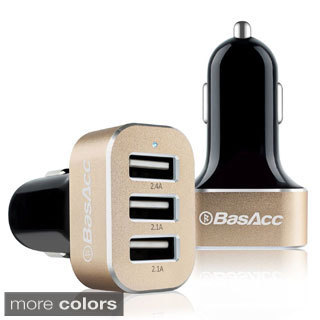 BasAcc 6.6A/ 33W Universal Aluminum 3-port USB Car Charger Adapter for Samsung Galaxy S6/ S7, Apple iPhone 6/ 6S/ 5C/ SE