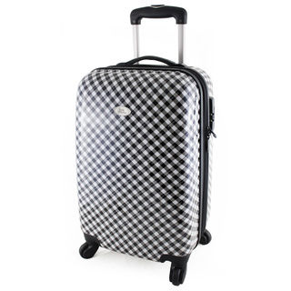 Jacki Design Retro Plaid 22-inch Hardside Carry-on Spinner Upright Suitcase