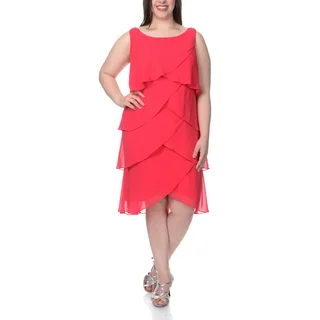 S.L. Fashions Women's Plus Size Tulip Tiered Party Dress