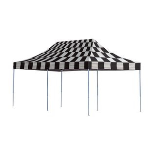 Shelterlogic Checkered Flag Straight Leg Pop-up Canopy with Roller Bag (10' x 20')