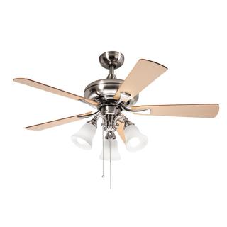 Kichler Lighting Transitional Brushed Nickel 52 inch Ceiling Fan with 3-light Kit and Reversable Blades