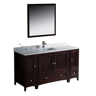 Fresca Oxford 60-inch Mahogany Traditional Bathroom Vanity with 2 Side Cabinets
