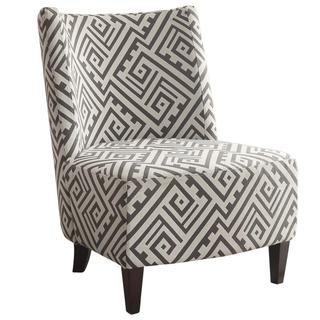 Valentina Designer Fabric Accent Chair-Grey/White