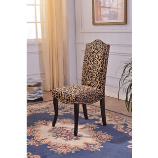 Classic Floral Pattern Parson Dining Chairs with Nailhead Trim (Set of 2)