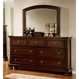Furniture of America Barelle Cherry 2-Piece Dresser and Mirror Set
