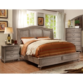 Furniture of America Minka Rustic Grey 2-piece Bed with Nightstand Set