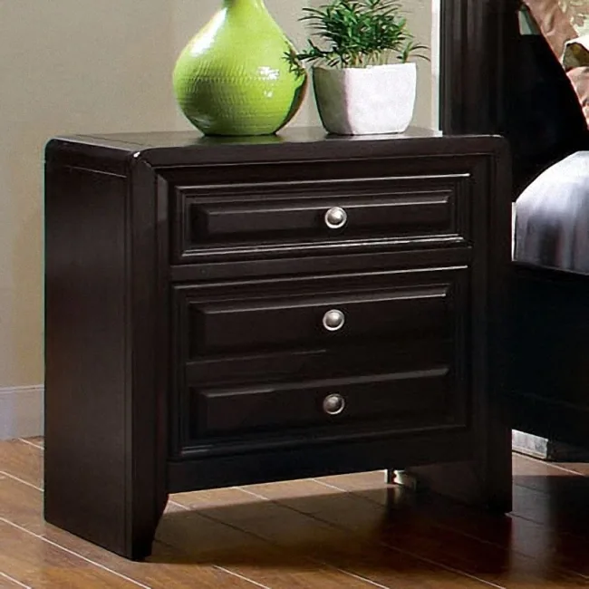 Gant Transitional Espresso Solid Wood 3-Drawer Nightstand by Furniture of America