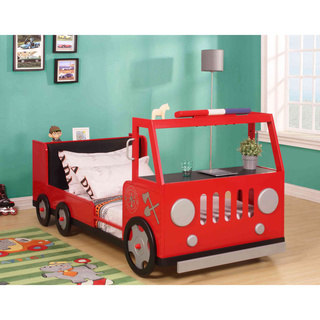=Fifer Youth Red and Silver Fire Truck Twin Bed