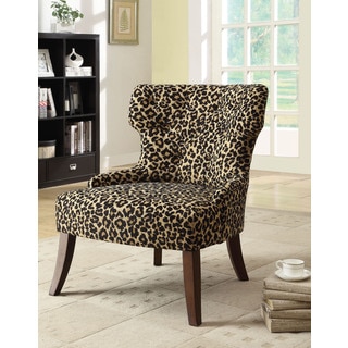 Claribel Leopard Fabric Accent Chair