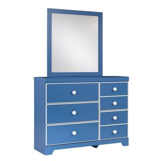 Signature Design By Ashley Bronilly Blue Dresser With Mirror