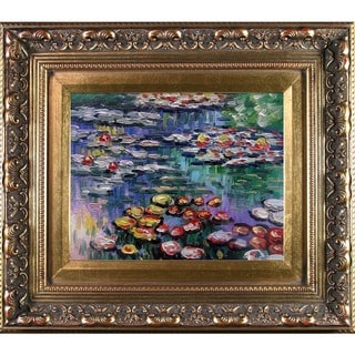 Claude Monet Water Lilies Hand Painted Framed Canvas Art