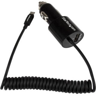 StarTech.com Black Dual Port Car Charger with Micro USB Cable and USB