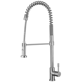 Geyser Stainless Steel Pull Down Commercial-Style Coiled Spring Kitchen Faucet