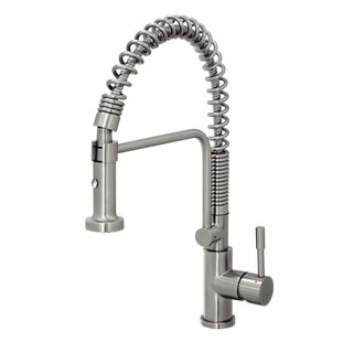 Geyser Stainless Steel Commercial-Style Coiled Spring Kitchen Pull-Down Faucet
