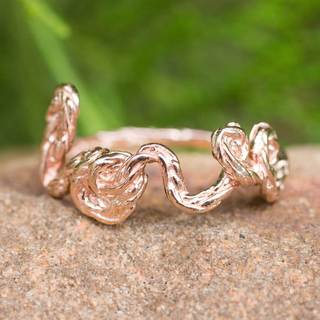 Handcrafted Pink Gold Overlay 'Love' Ring (Thailand)