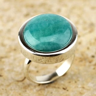 Handcrafted Sterling Silver 'Unique Minimalism' Amazonite Ring (Peru)