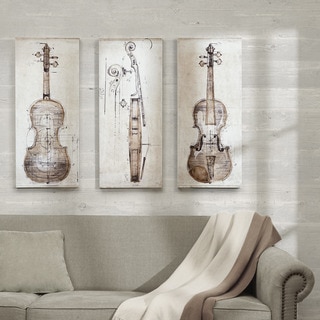 Carbon Loft 'Violin Study Set' Printed Embellished Canvas 3-piece Set