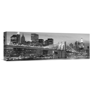 Global Gallery Anonymous 'Brooklyn Bridge at Night' Stretched Canvas Artwork