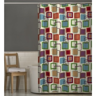 Maytex Squares Fabric Shower Curtain