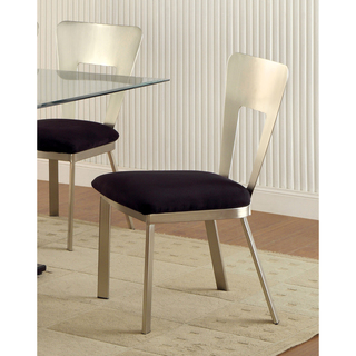 Furniture of America Sculpture II Contemporary Satin Metal Dining Chair