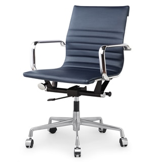 M348 Modern Navy Blue Vegan Leather Office Chair