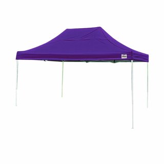 Shelterlogic 10' W x 15' L Straight Leg Pop-up Canopy, American Pride Purple Cover and Roller Bag / 22704