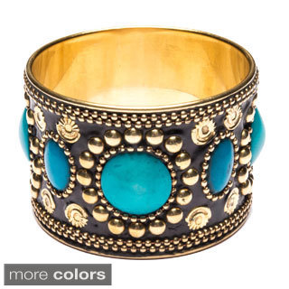 Oval Gem and Brass Bangle (India)