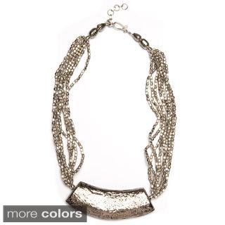 Multi Strand Metal Bead Necklace with Amulet (India)