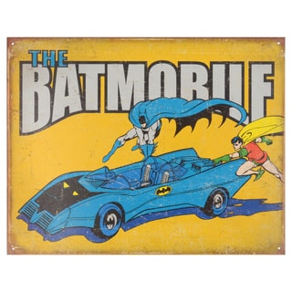 Vintage Metal Art Decorative 'The Batmobile' Tin Sign