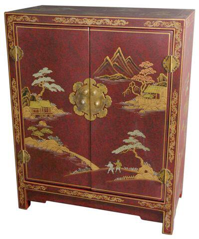 Handmade Red Lacquer Cabinet (China)