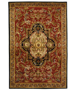 Safavieh Handmade Classic Royal Red/ Black Wool Rug (5' x 8')