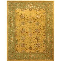 Safavieh Handmade Mashad Gold/ Green Wool Rug (8'3 x 11')