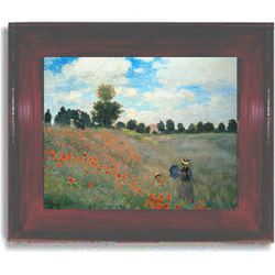 Claude Monet 'Poppyfields' Framed Canvas Art