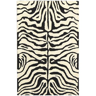 Safavieh Handmade Soho Zebra Ivory/ Black New Zealand Wool Rug (3'6 x 5'6)