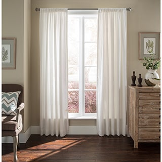 Luxury White 100-Percent Flax Linen Curtain Panel (Single)