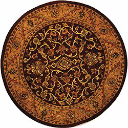 Safavieh Handmade Golden Jaipur Burgundy/ Gold Wool Rug (6' Round)