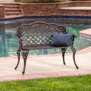 Lucia Outdoor Garden Bench by Christopher Knight Home