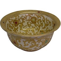 Porcelain Gold and White Bowl