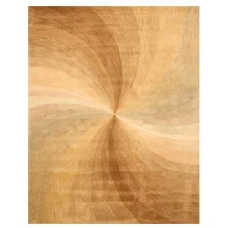 Hand-tufted Wool Gold Contemporary Abstract Swirl Rug (8'9 x 11'9)