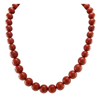Pearlz Ocean Red Jasper Necklace with Sterling Silver Clasp