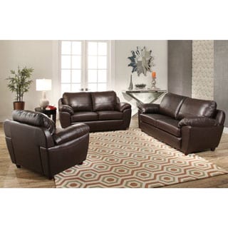 Abbyson Sedona 3-piece Premium Top-grain Leather Sofa, Loveseat and Armchair Set