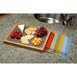 Seville Classics Bamboo Cutting Board with PP Cutting Sheets