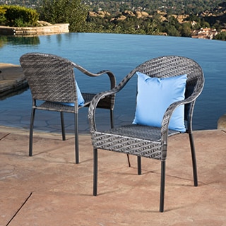 Christopher Knight Home Sunset Outdoor Tight-weave Wicker Chair (Set of 2)